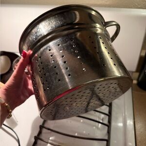 Stainless Steel Colander/inside of a steamer